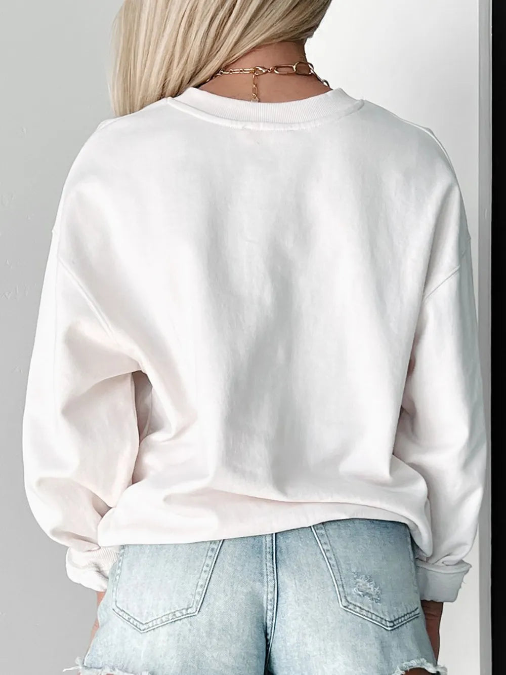 LUCKY Graphic Round Neck Long Sleeve Sweatshirt nicholesgifts
