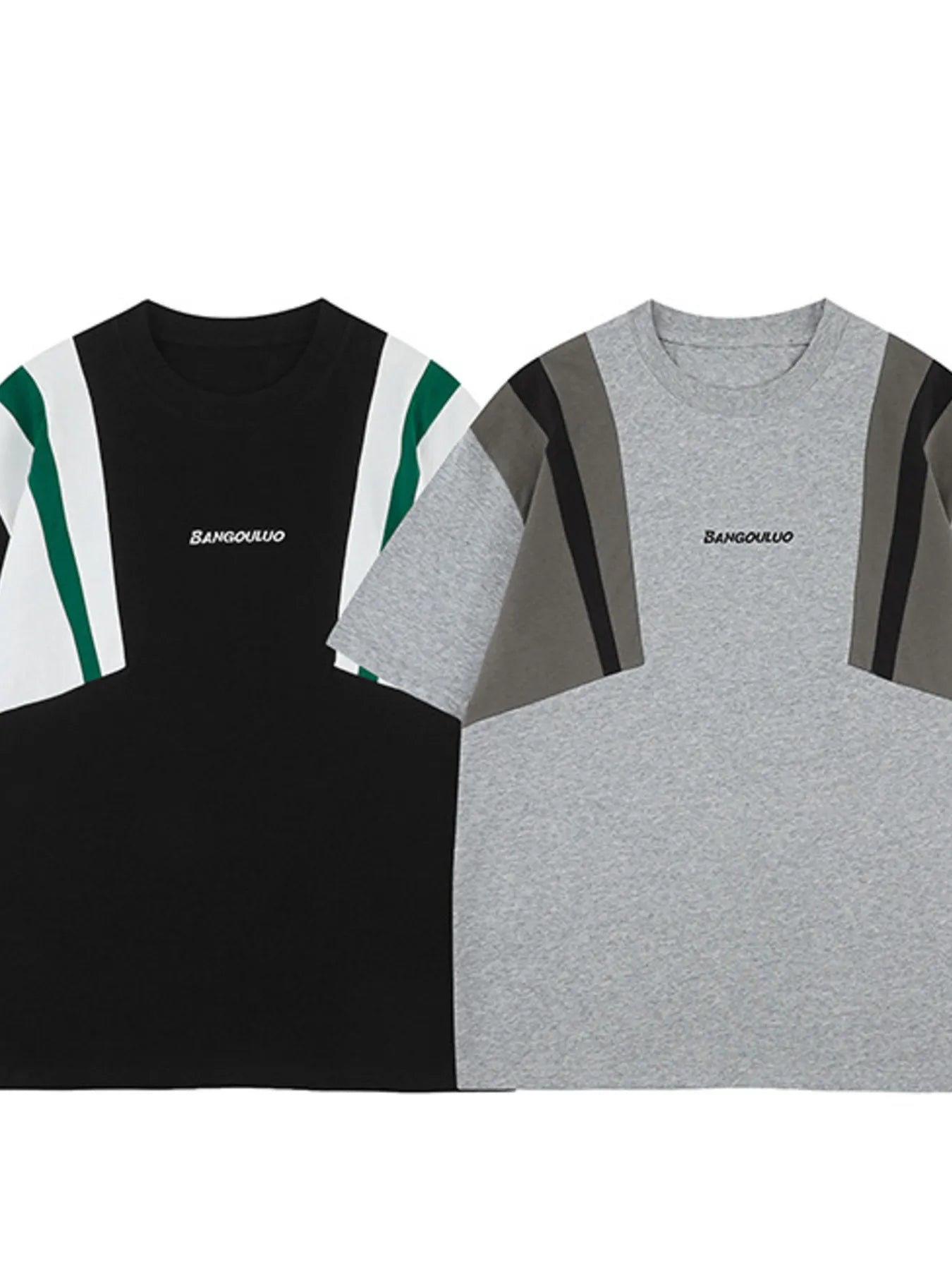 Men's Contrast Short Sleeve Oversized T-Shirt Trendsi