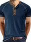 Men's Contrast Trim Henley Polo Shirt nicholesgifts