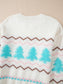 Christmas Tree Ribbed Hem Dropped Shoulder Sweater nicholesgifts