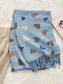 Women Heart Patterned Tassel Scarf Valentine's Day Gift For Her nicholesgifts