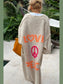 Letter Dropped Shoulder Long Sleeve Cardigan nicholesgifts