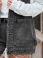Women Up Sleeveless Denim Jacket with Pockets nicholesgifts