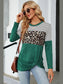 Leopard Striped Round Neck T-Shirt nicholesgifts