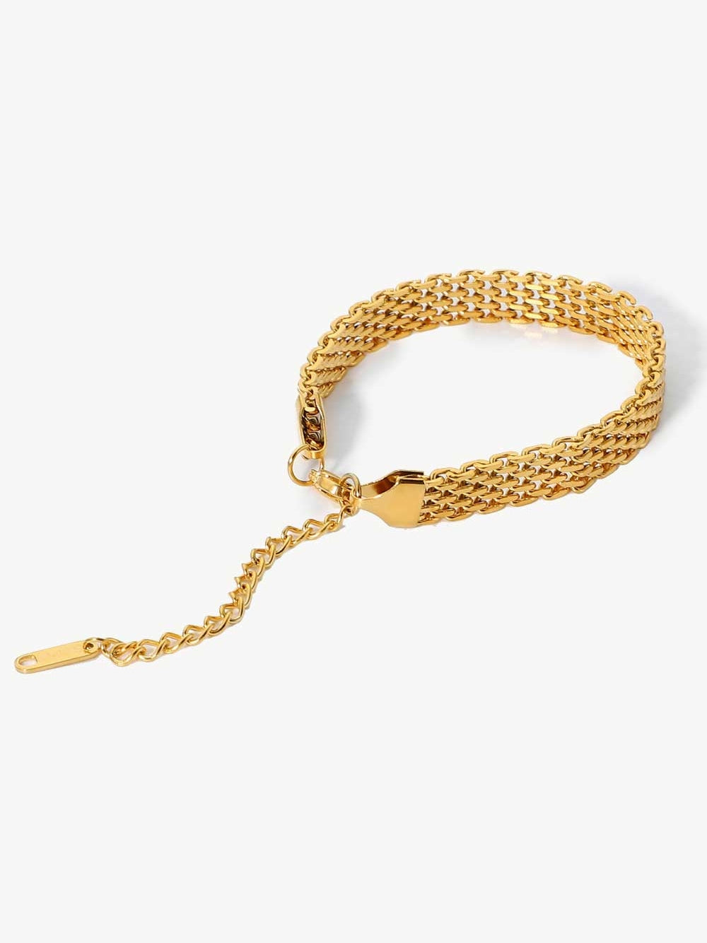 Women 18K Gold-Plated Wide Chain Bracelet