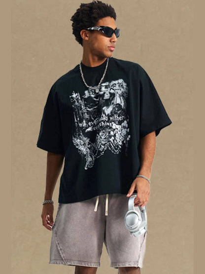 Men's Round Neck Half Sleeve Graphic T-Shirt nicholesgifts
