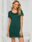 Contrast Trim Short Sleeve Lounge Dress nicholesgifts