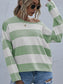 Striped Casual Long Sleeve Knit Top nicholesgifts
