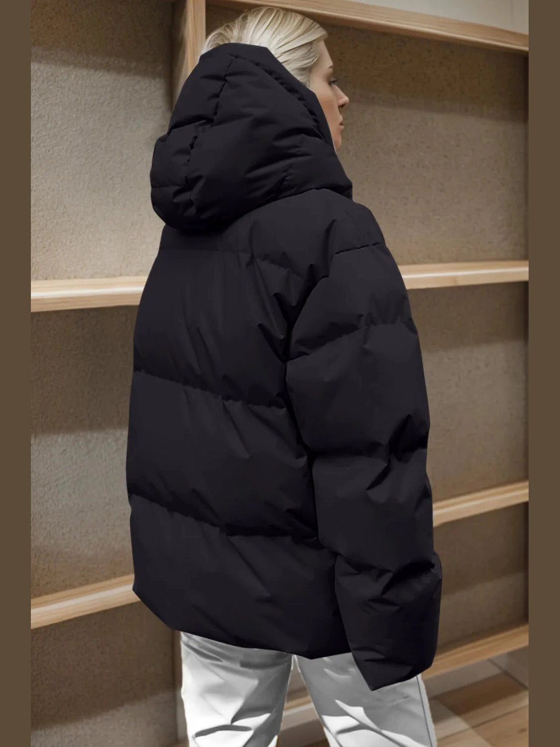 Pocketed Zip Up Hooded Puffer Jacket nicholesgifts