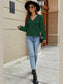 Openwork Surplice Long Sleeve Sweater nicholesgifts