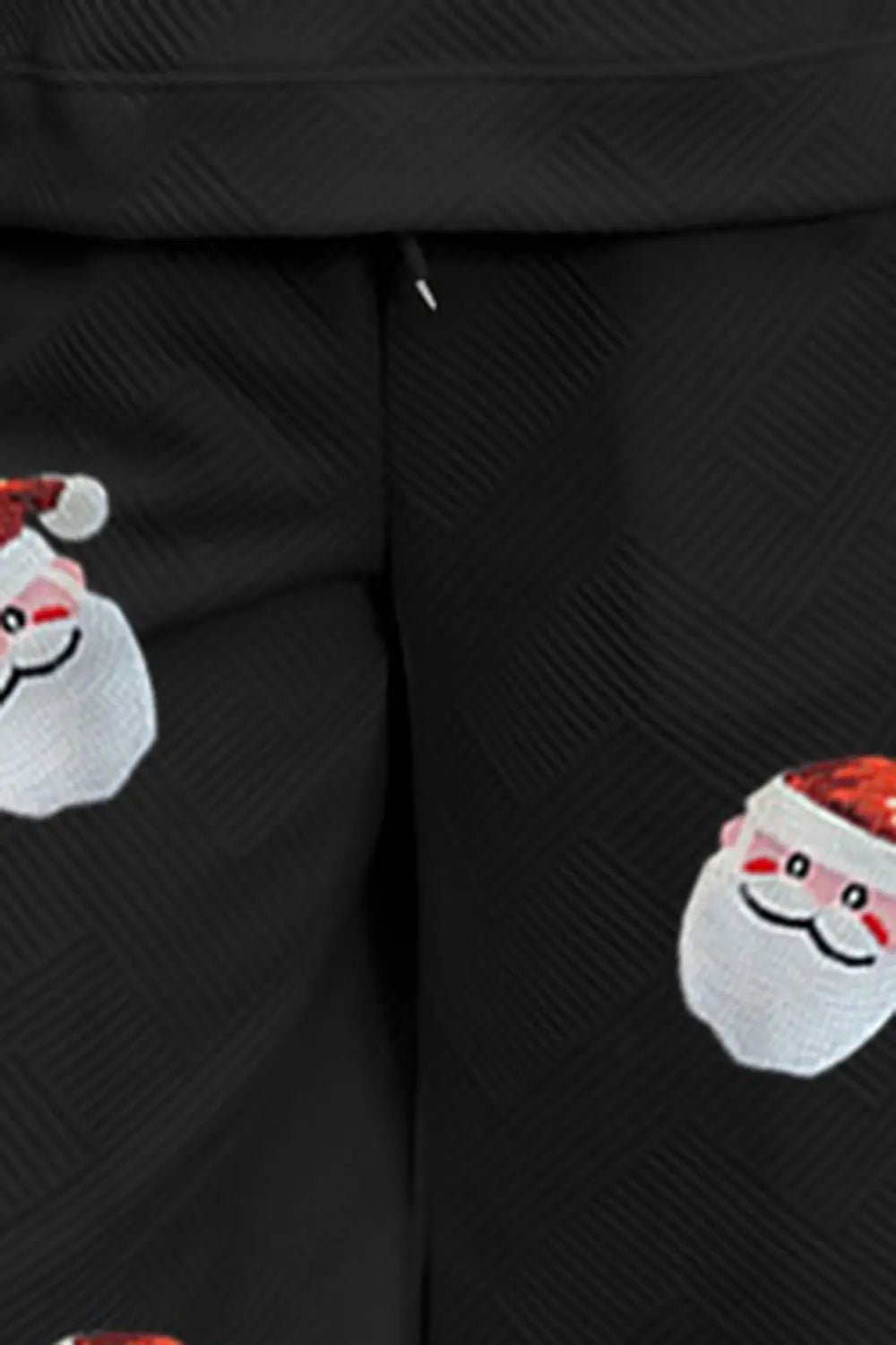 Santa Sequin Round Neck Top and Pants Set NicholesGifts
