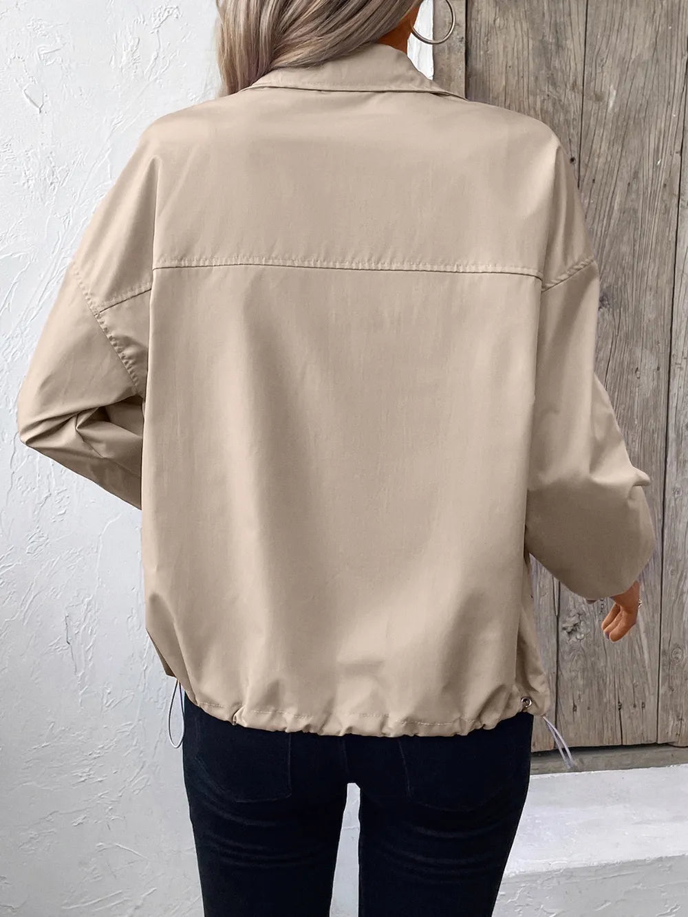 Ivy Lane Pocketed Zip Up Long Sleeve Jacket nicholesgifts