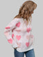 Women Angel Wings Heart Round Neck Long Sleeve Sweater nicholesgifts