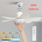 Compact 20.5" Remote-Controlled Socket Fan Light with LED - Perfect for Kitchen, Bedroom, and Small Rooms!