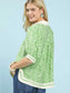 Umgee Geometric Leaf Print Popover Top nicholesgifts