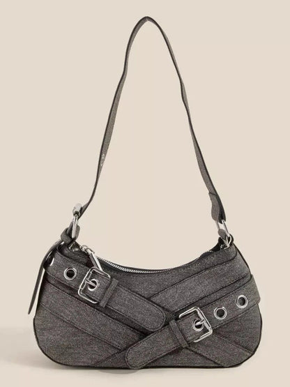 Fame Denim Belt Accent Shoulder Bag nicholesgifts