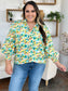 Double Take Full Size Printed Smocked Long Sleeve Blouse nicholesgifts