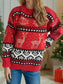 Christmas Element Round Neck Long Sleeve Sweater nicholesgifts
