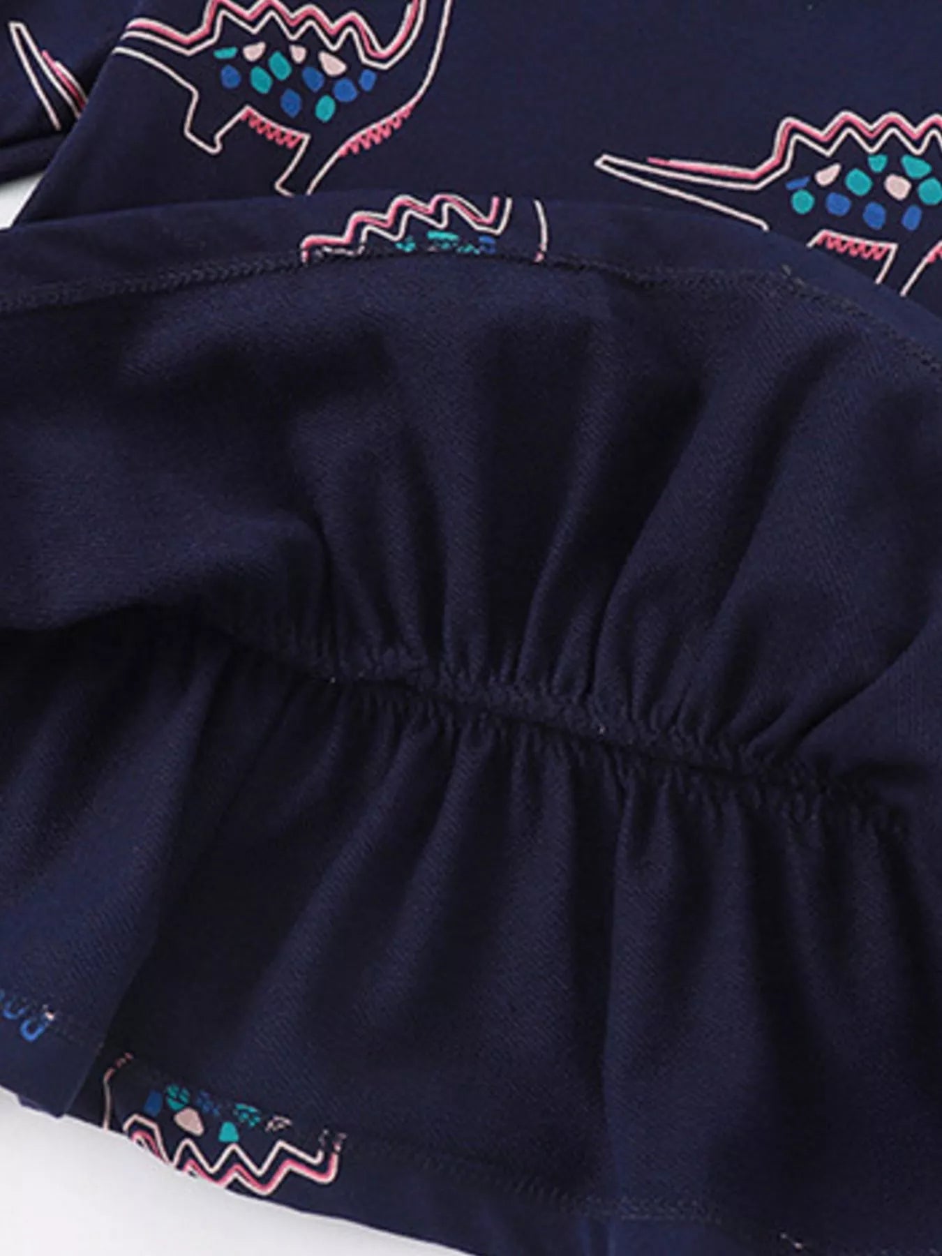 Children's Dinosaur Print Ruffle Hem Sweatshirt Trendsi