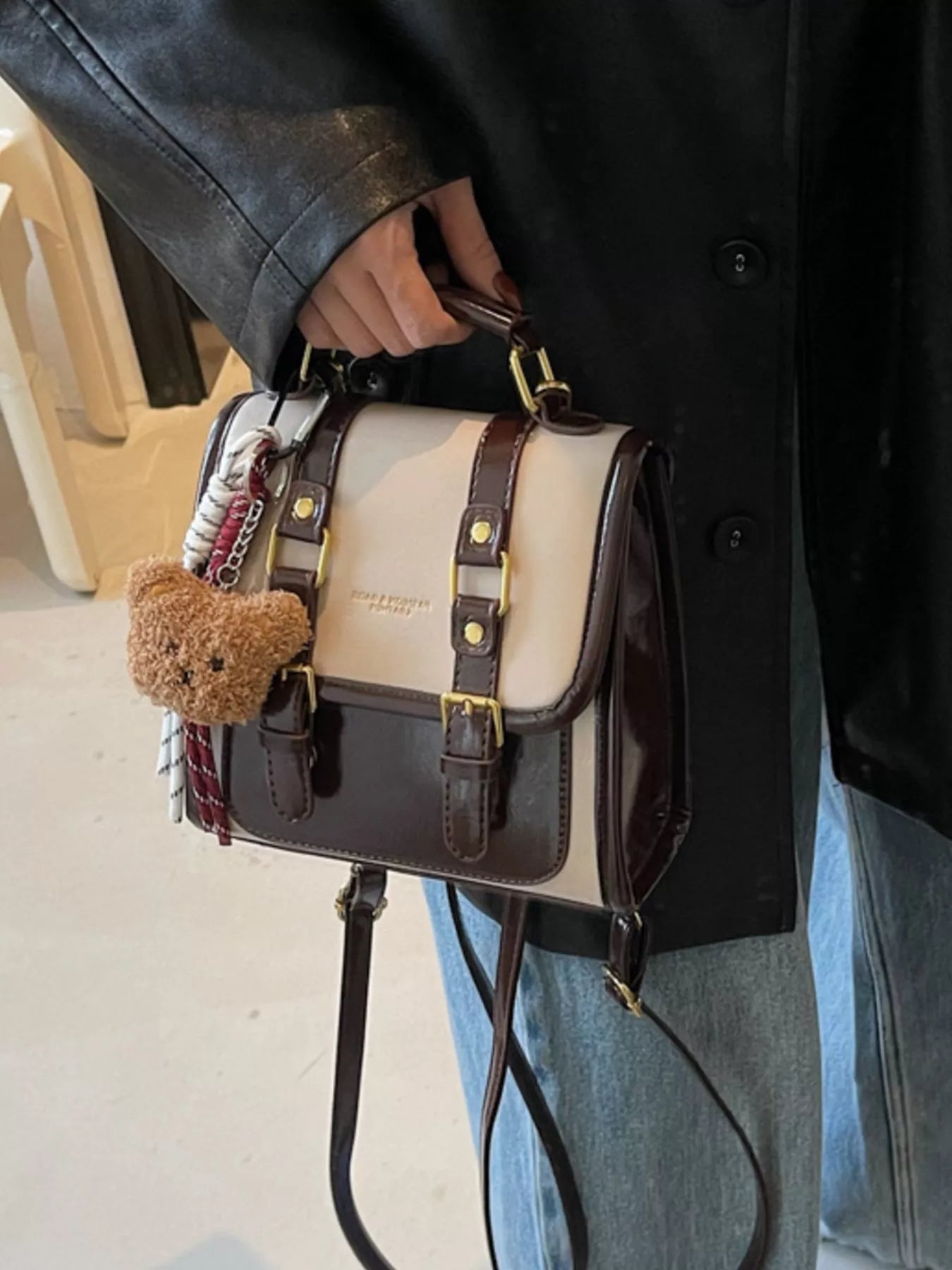 Vintage Style Buckle Backpack Bag nicholesgifts