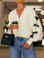 Women Bow V-Neck Cutout Sleeve Cardigan Sweater nicholesgifts