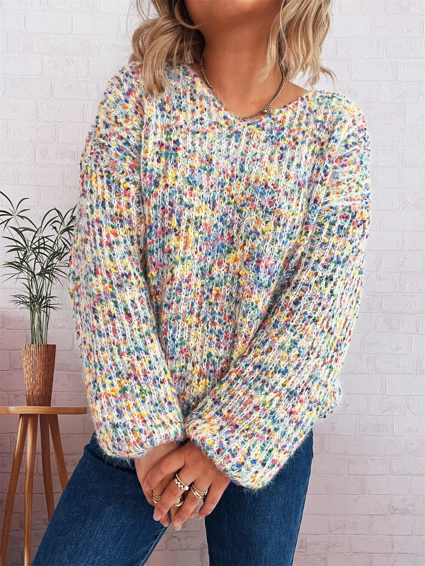Colorful Long Sleeve Sweater