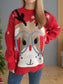 Reindeer Round Neck Dropped Shoulder Sweater nicholesgifts
