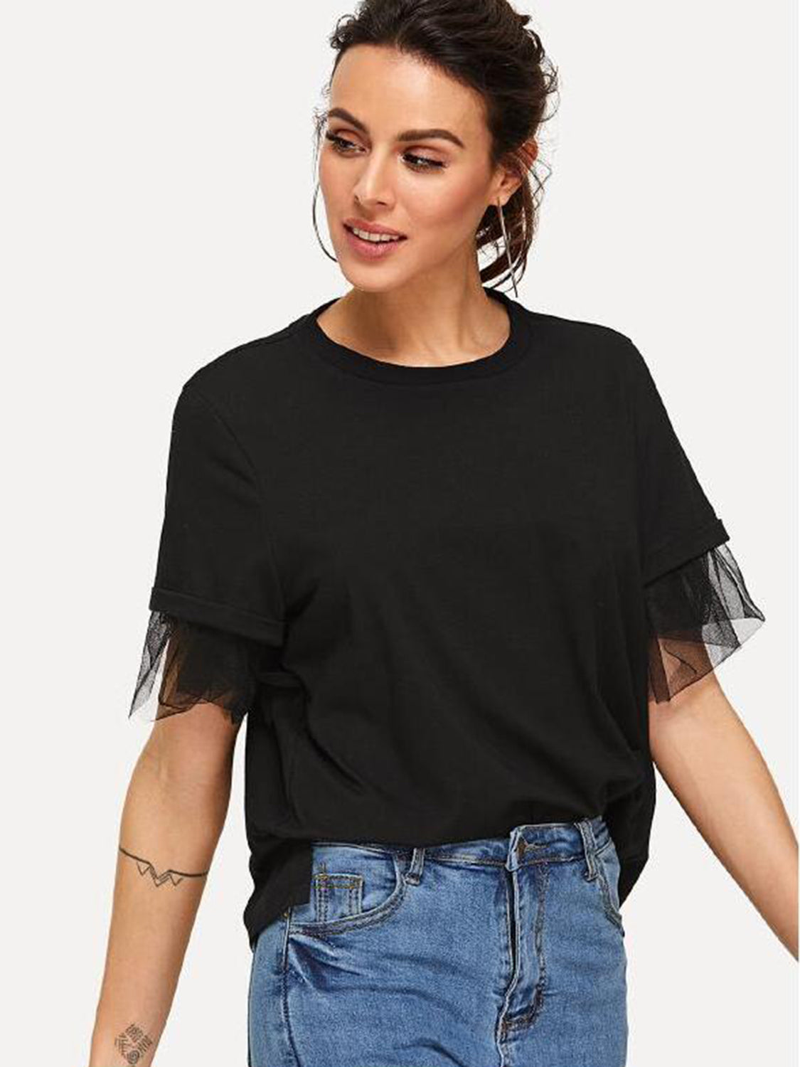 Women Round Neck Short Sleeve Top nicholesgifts