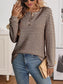 Striped Button Detail Long Sleeve Top nicholesgifts