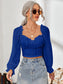 Mesh Sweetheart Neck Flounce Sleeve Top nicholesgifts