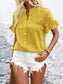 Button Down Ruffled Short Sleeve Shirt nicholesgifts