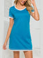 Contrast Trim Short Sleeve Lounge Dress nicholesgifts