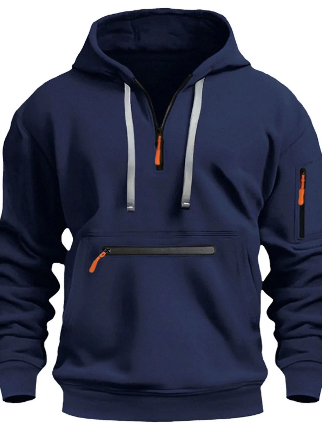 Men's Full Drawstring Half Zip Hoodie Plus Size NicholesGifts