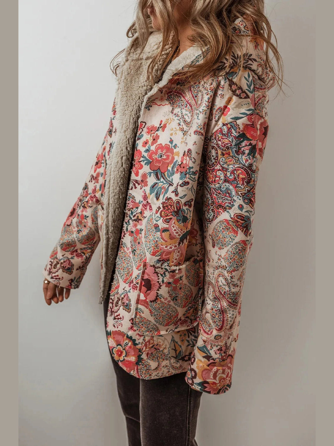 Printed Long Sleeve Hooded Jacket