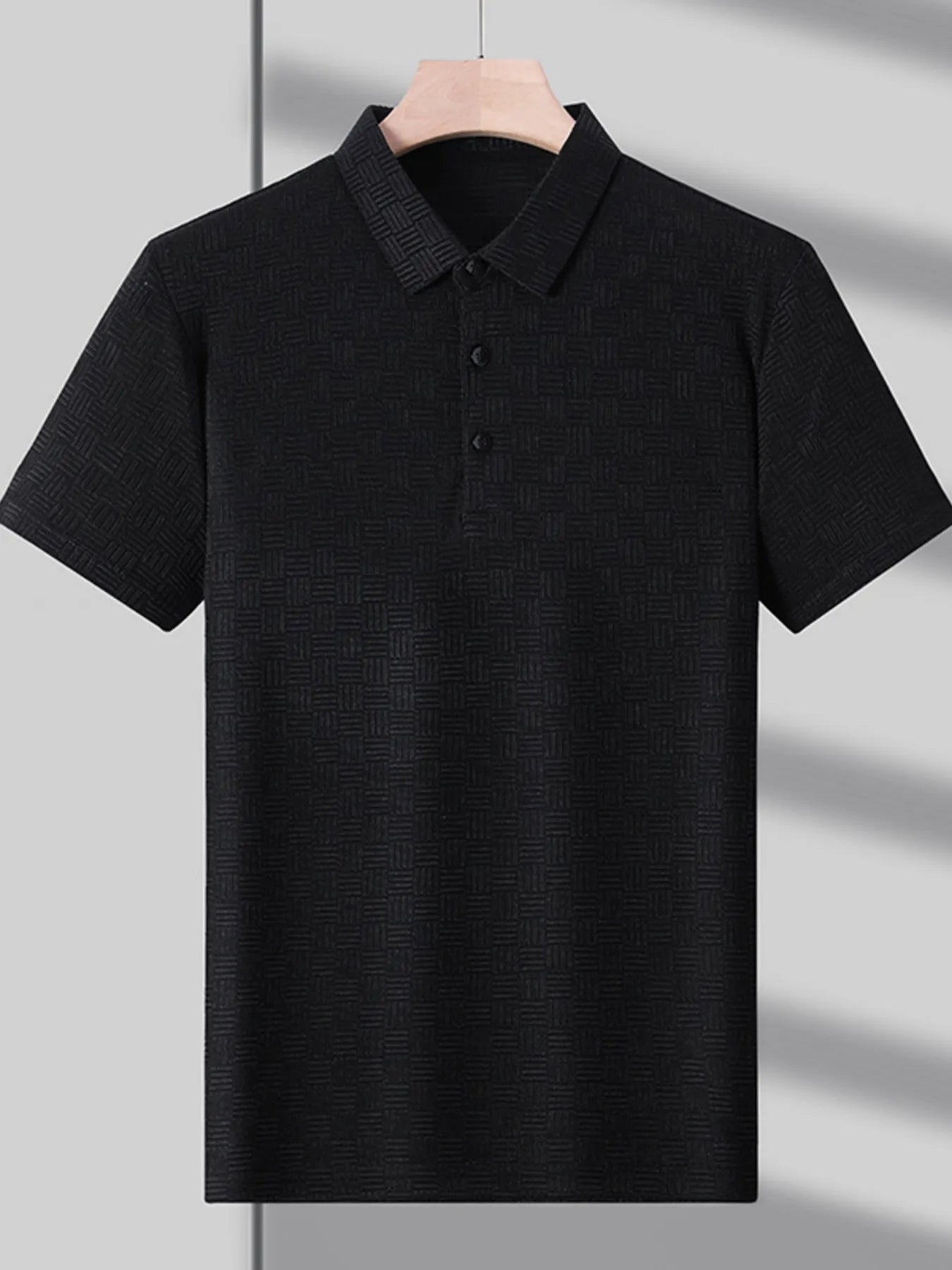 Men's Plus Size Classic Short Sleeve Textured Polo Shirt NicholesGifts