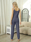 Fuzzy V-Neck Cami and Pants Lounge Set nicholesgifts