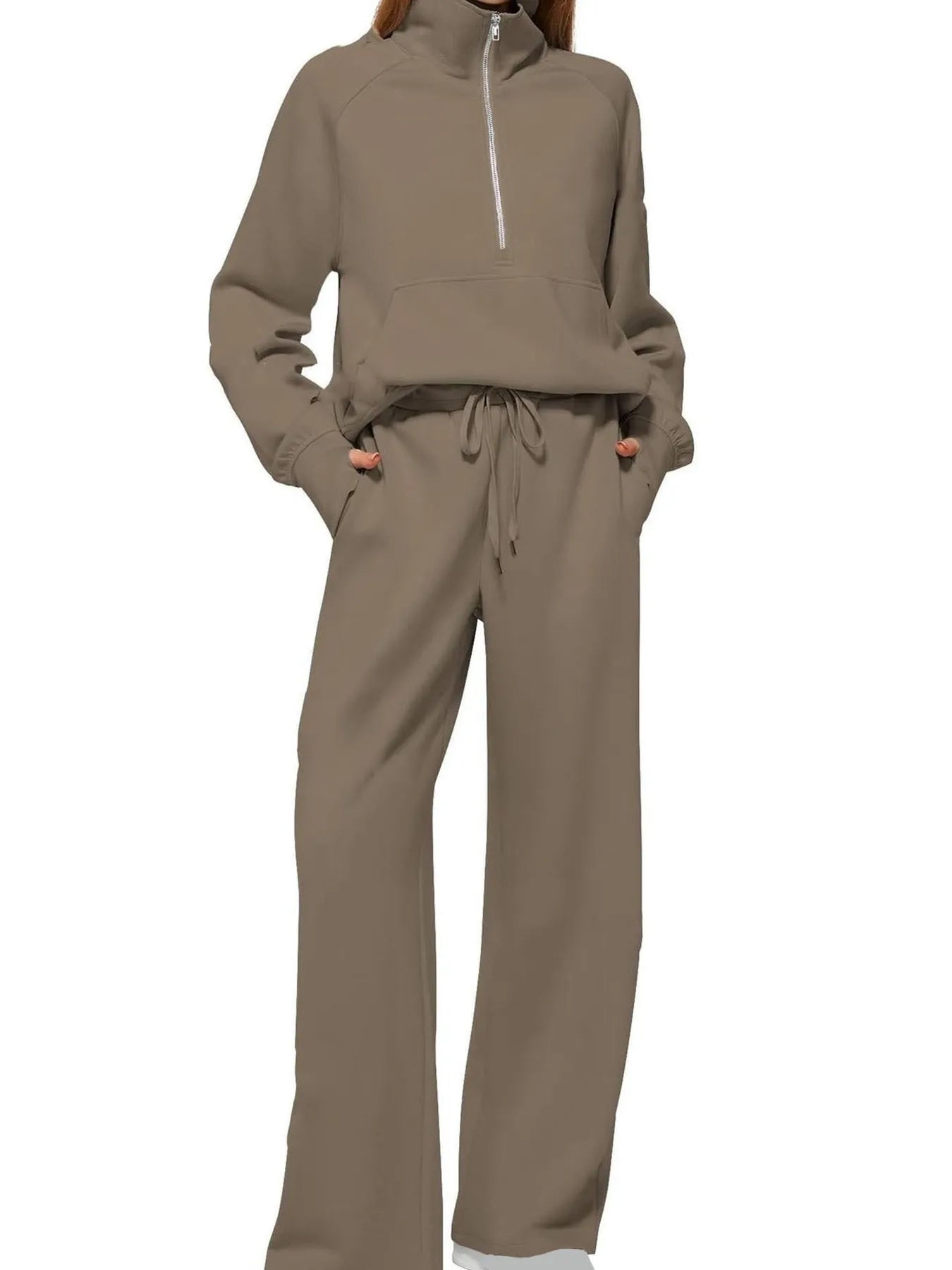 Half Zip Long Sleeve Top and Pants Set NicholesGifts