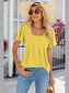 Women Eyelet Square Neck Flutter Sleeve Blouse nicholesgifts