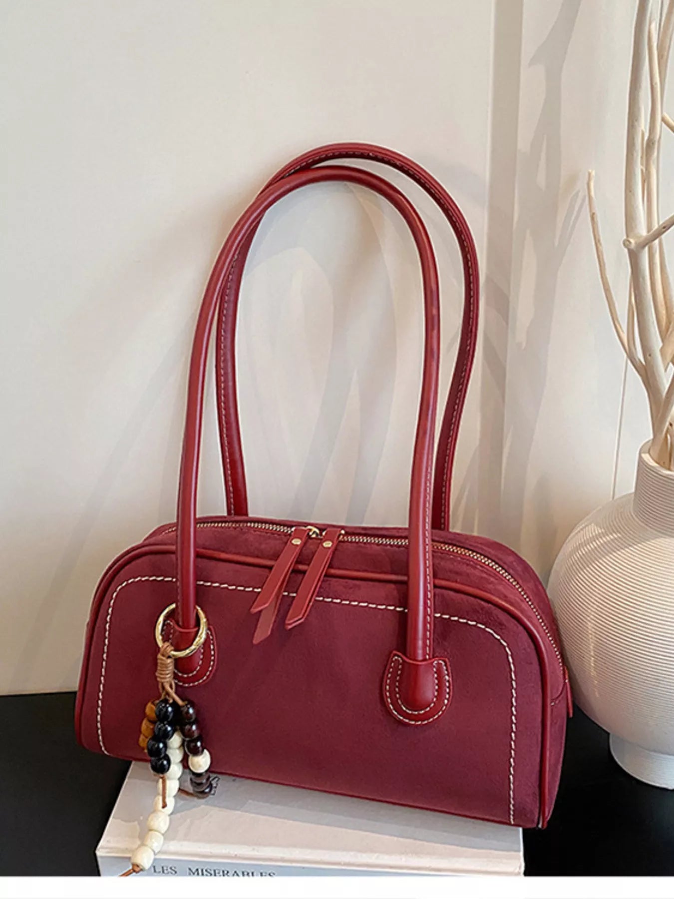 Zipper Closure Shoulder Bag nicholesgifts