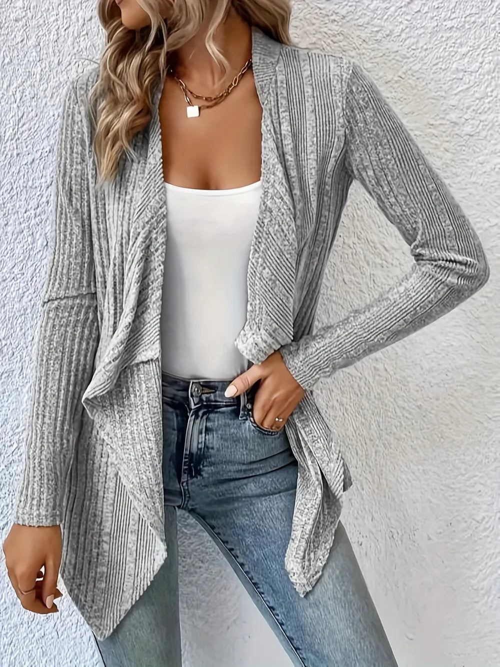 Open Front Long Sleeve Cardigan nicholesgifts