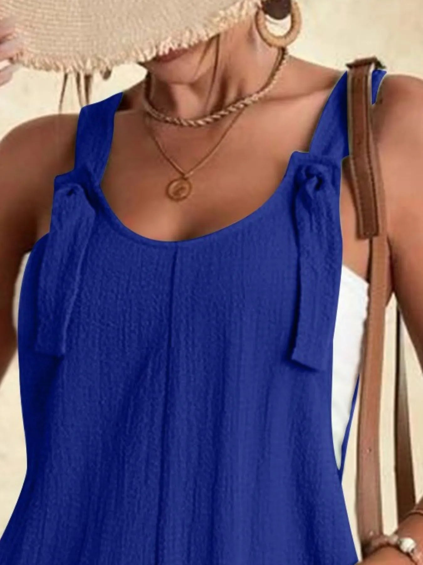 Full Size Knot Strap Romper with Pockets Plus Size nicholesgifts