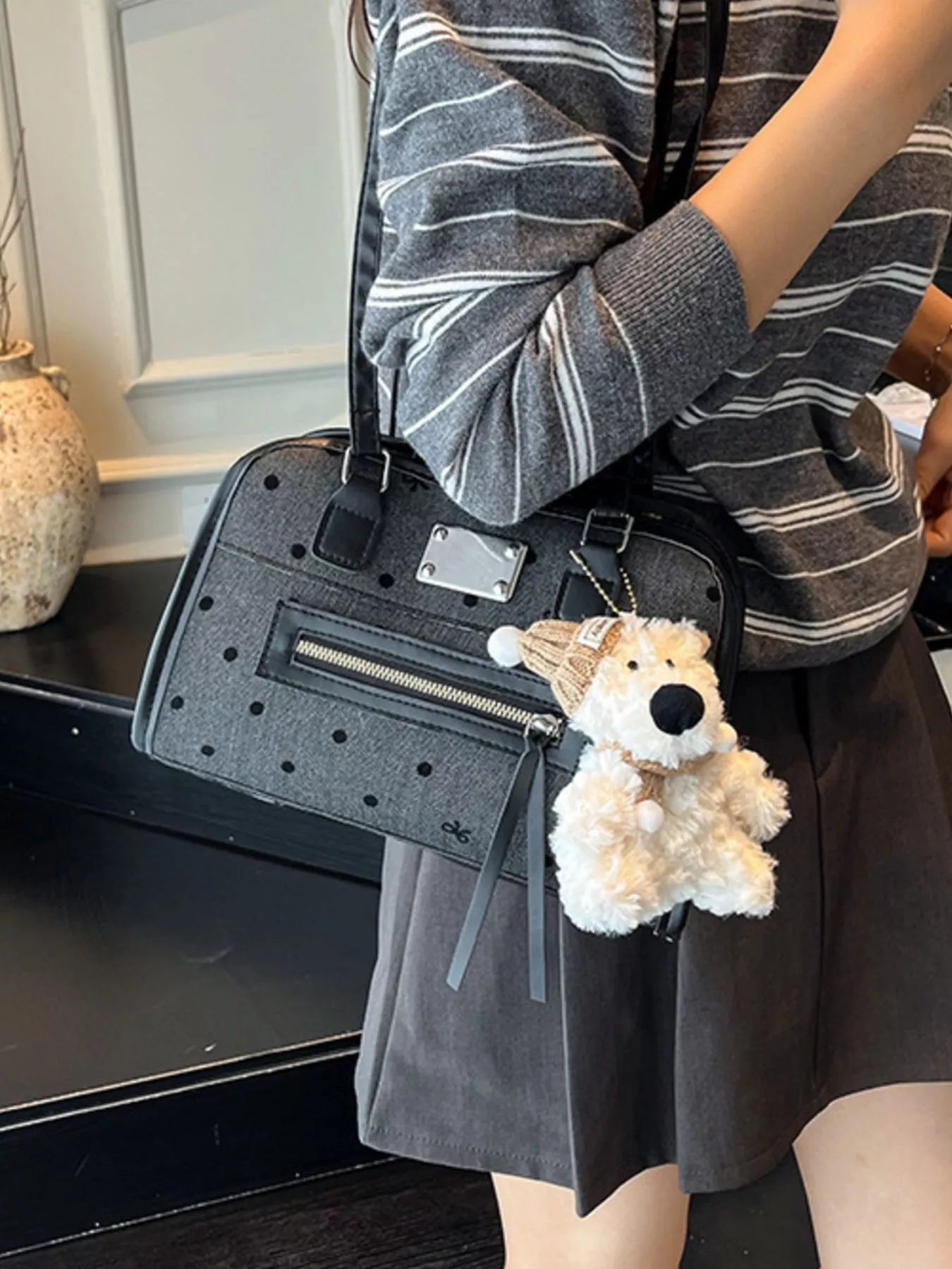 Polka Dot Convertible Shoulder Bag nicholesgifts
