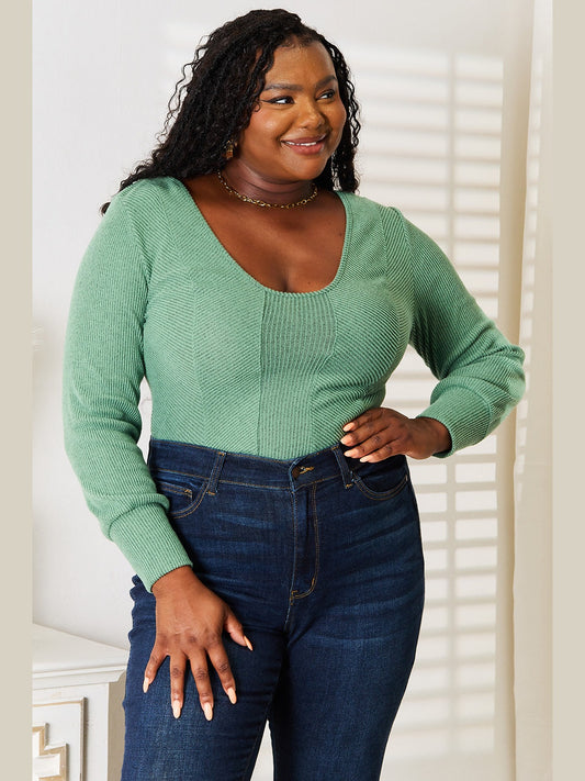 Basic Bae Scoop Neck Long Sleeve Top