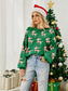 Women Reindeer Round Neck Long Sleeve Christmas Sweater nicholesgifts