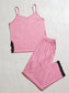 V-Neck Lace Trim Slit Cami and Pants Pajama Set nicholesgifts