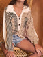 Striped Oversized Half Button Sweatshirt nicholesgifts