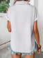 Pleated Detail Collared Neck Short Sleeve Shirt nicholesgifts