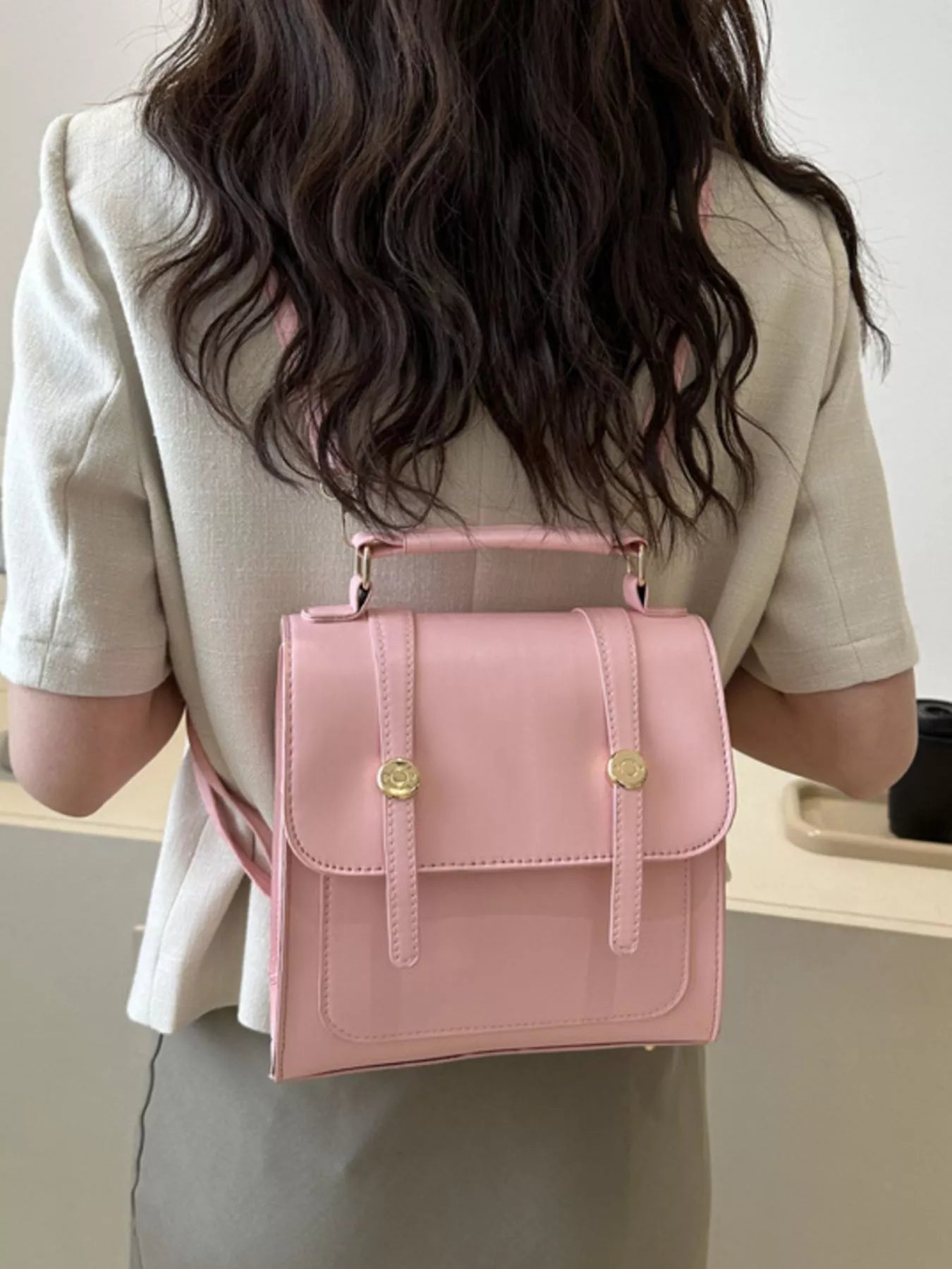 PU Leather Flap Backpack Bag nicholesgifts