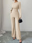 Asymmetric Long Sleeve Top and Pants Set nicholesgifts