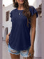 Ruffled Round Neck Cap Sleeve Blouse nicholesgifts